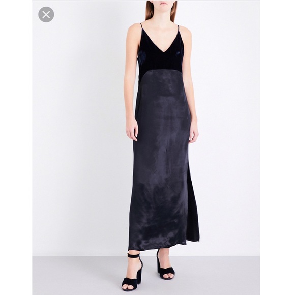 Maje Womens Velvet Slip Dress 3 Black